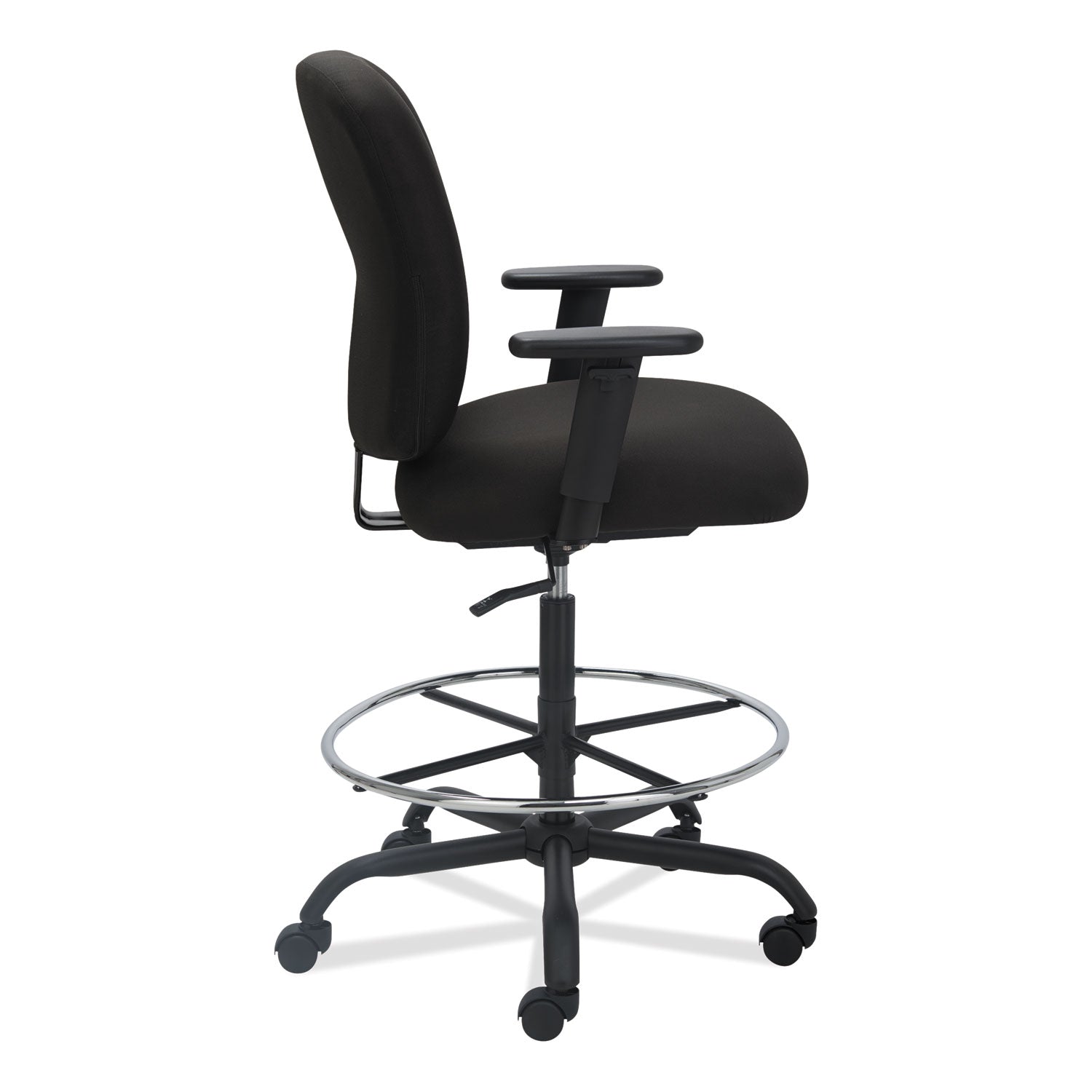 Alera® Alera Mota Series Big and Tall Stool, Supports Up to 450 lb, 28.74" to 32.67" Seat Height, Black