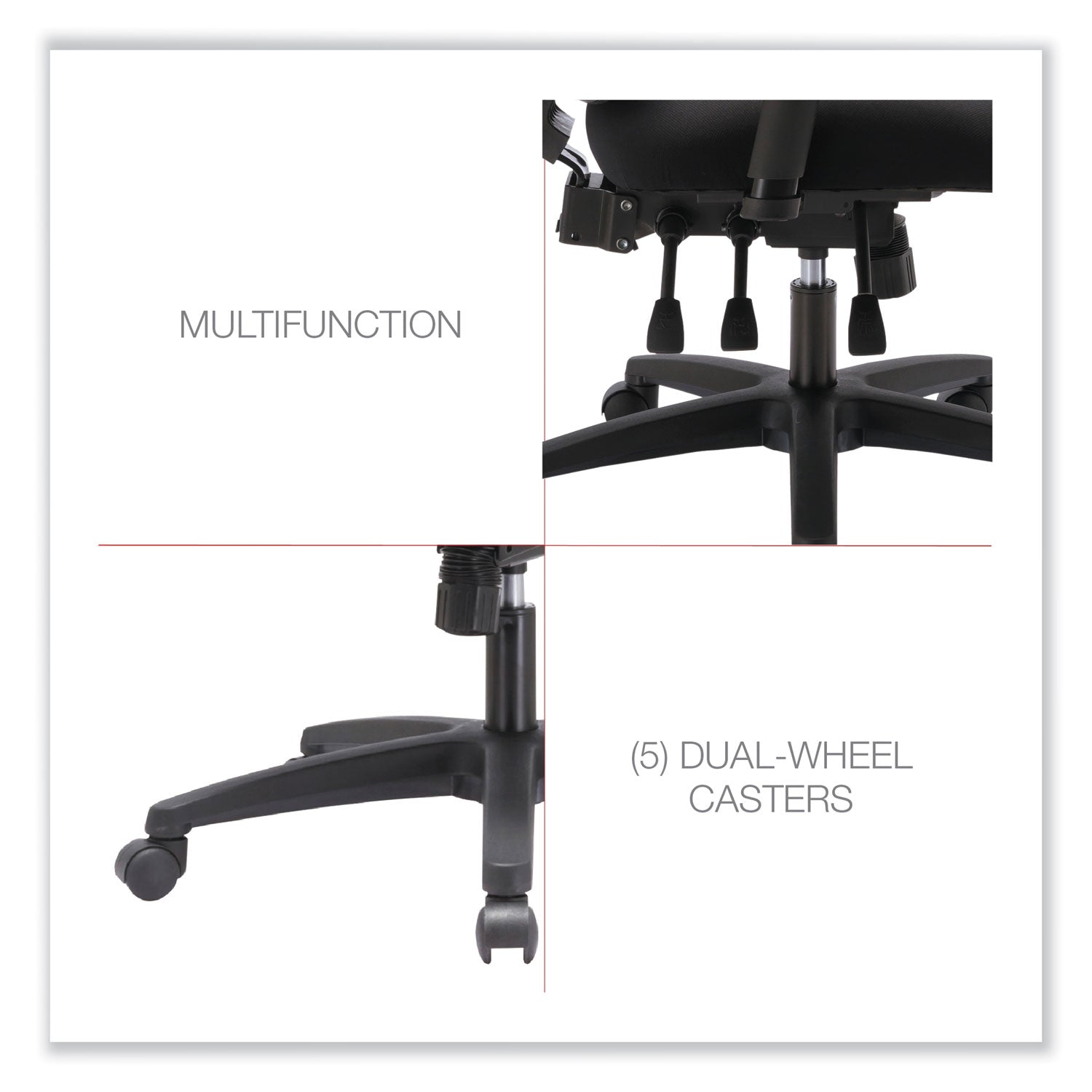 Alera® Alera Envy Series Mesh High-Back Multifunction Chair, Supports Up to 250 lb, 16.88" to 21.5" Seat Height, Black