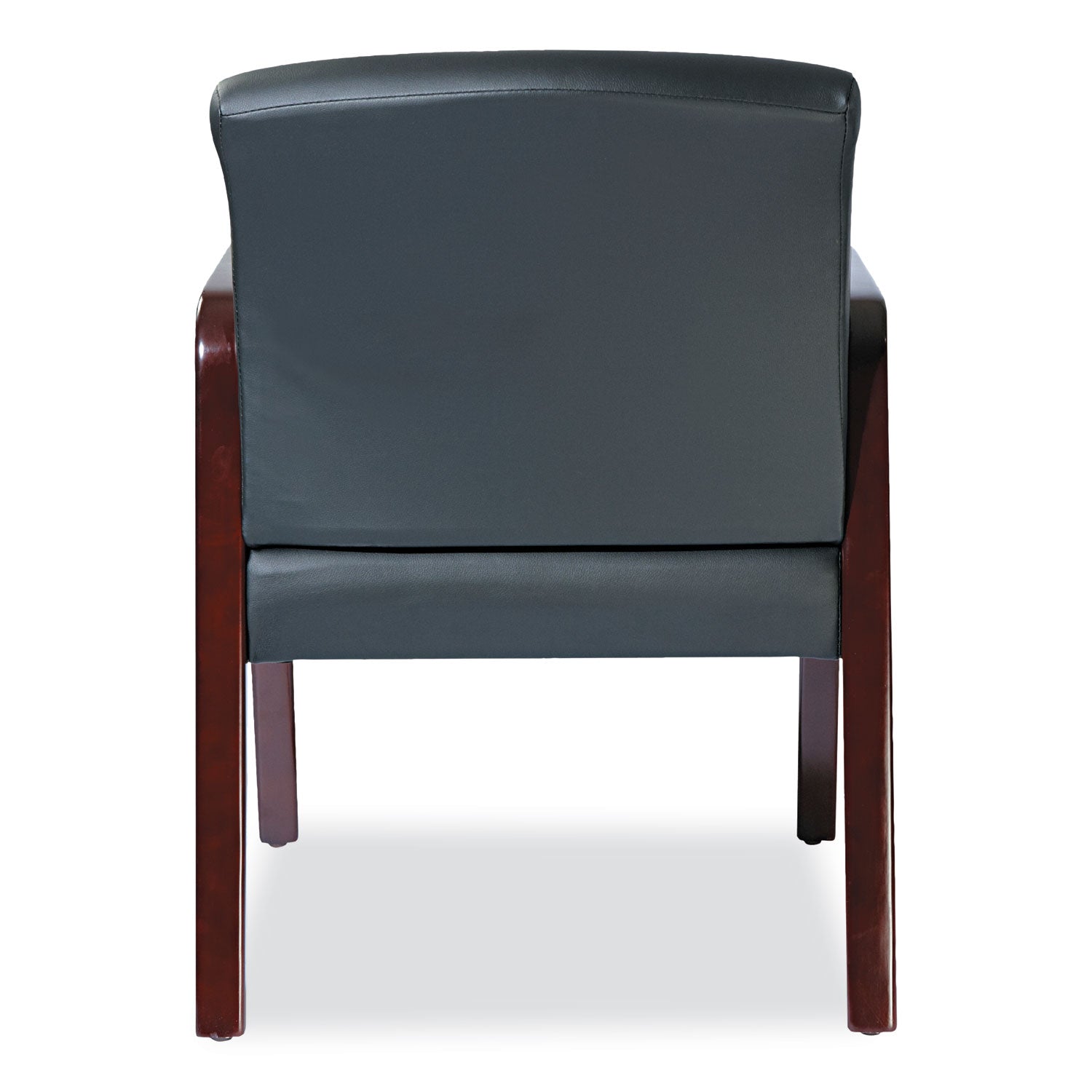 Alera® Alera Reception Lounge WL Series Guest Chair, 24.21" x 24.8" x 32.67", Black Seat, Black Back, Mahogany Base