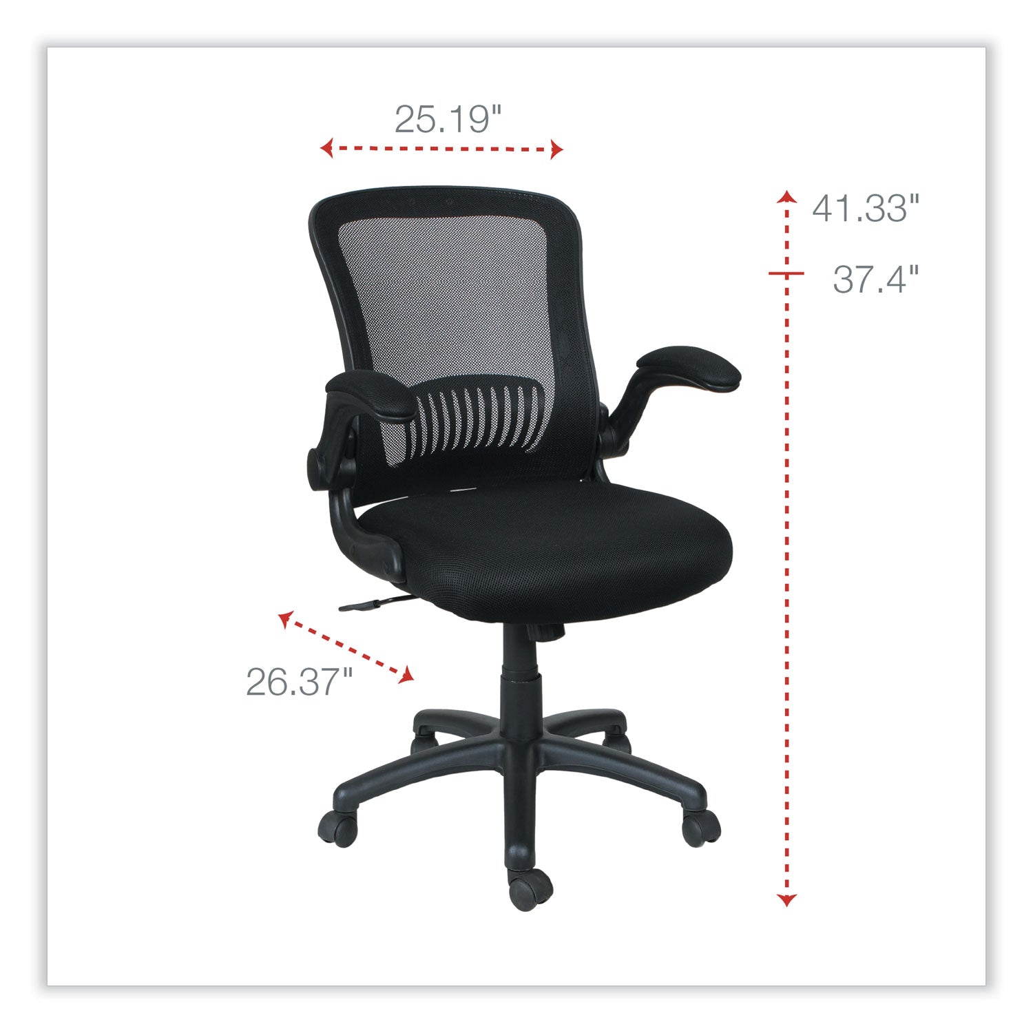 Alera® Alera EB-E Series Swivel/Tilt Mid-Back Mesh Chair, Supports Up to 275 lb, 18.11" to 22.04" Seat Height, Black