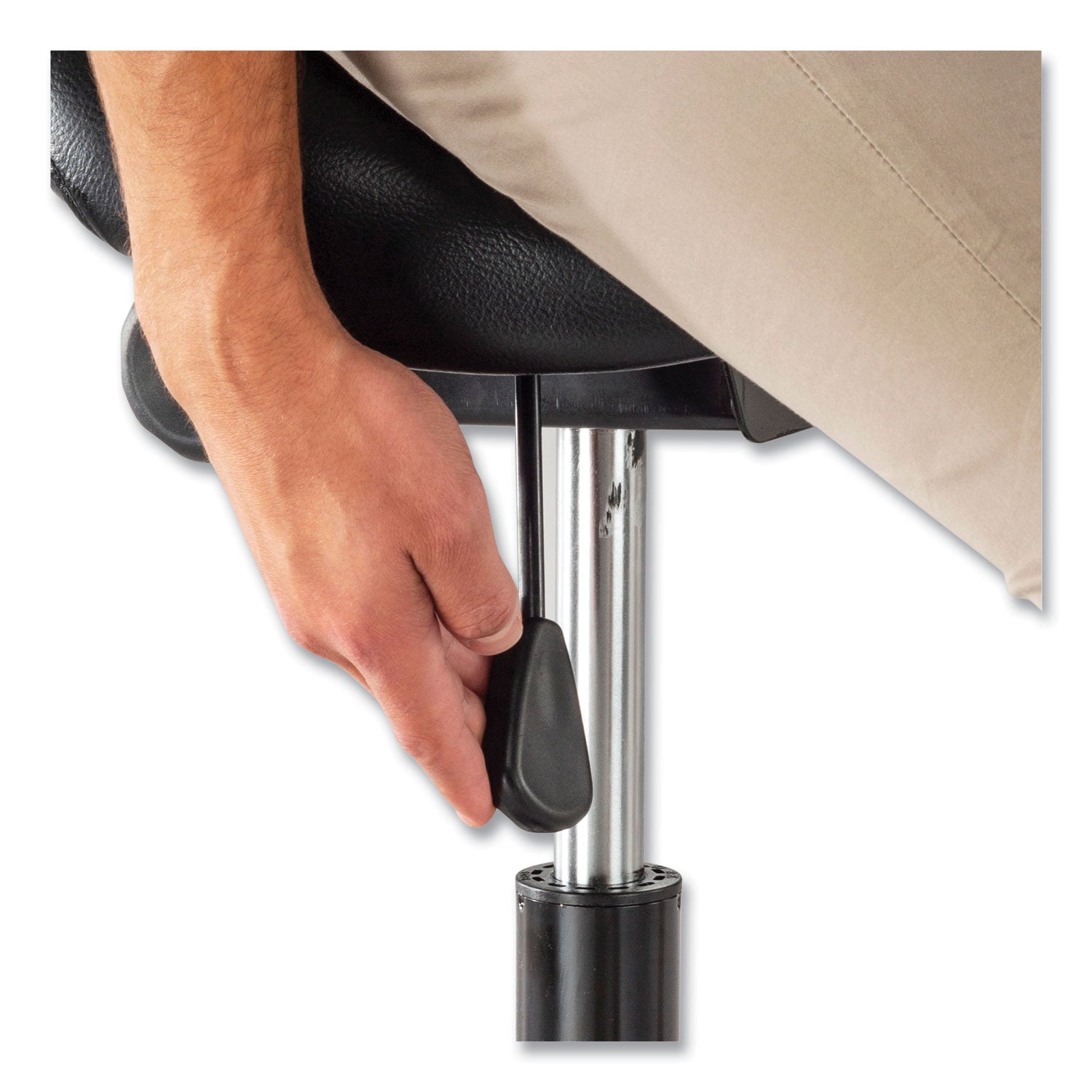 Safco® Twixt Extended-Height Saddle Seat Stool, Backless, Supports Up to 300 lb, 22.9" to 32.7" Seat Height, Black Seat