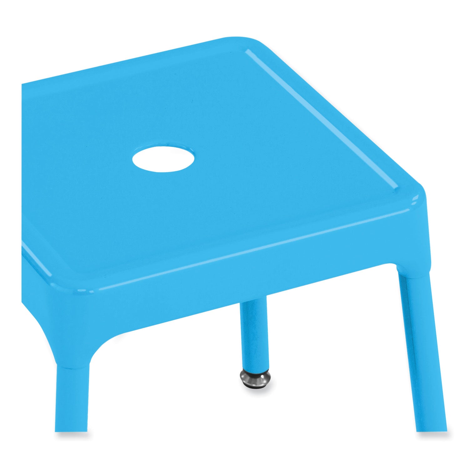 Safco® Steel Bar Stool, Backless, Supports Up to 275 lb, 29" Seat Height, Baby Blue Seat, Baby Blue Base