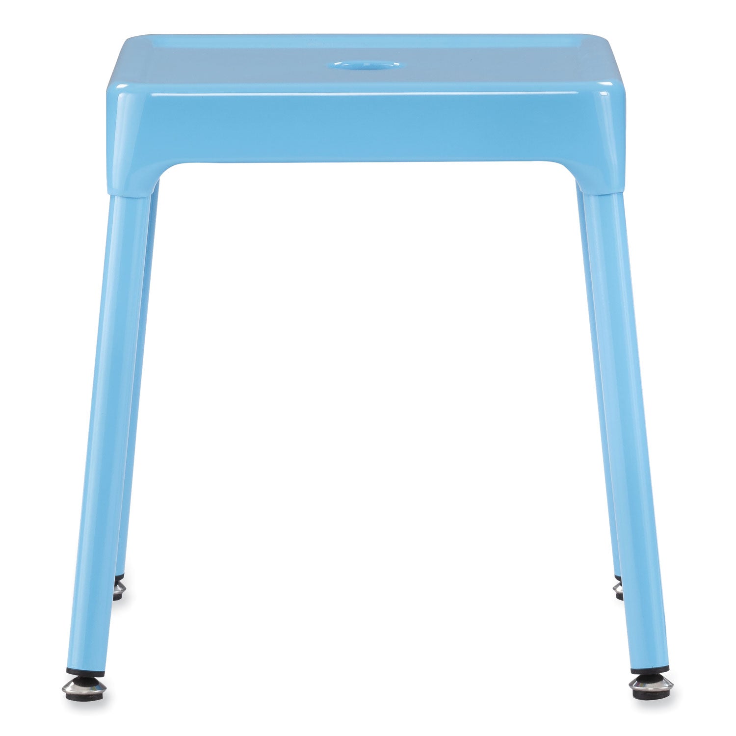 Safco® Steel Guest Stool, Backless, Supports Up to 275 lb, 15" to 15.5" Seat Height, Baby Blue Seat, Baby Blue Base