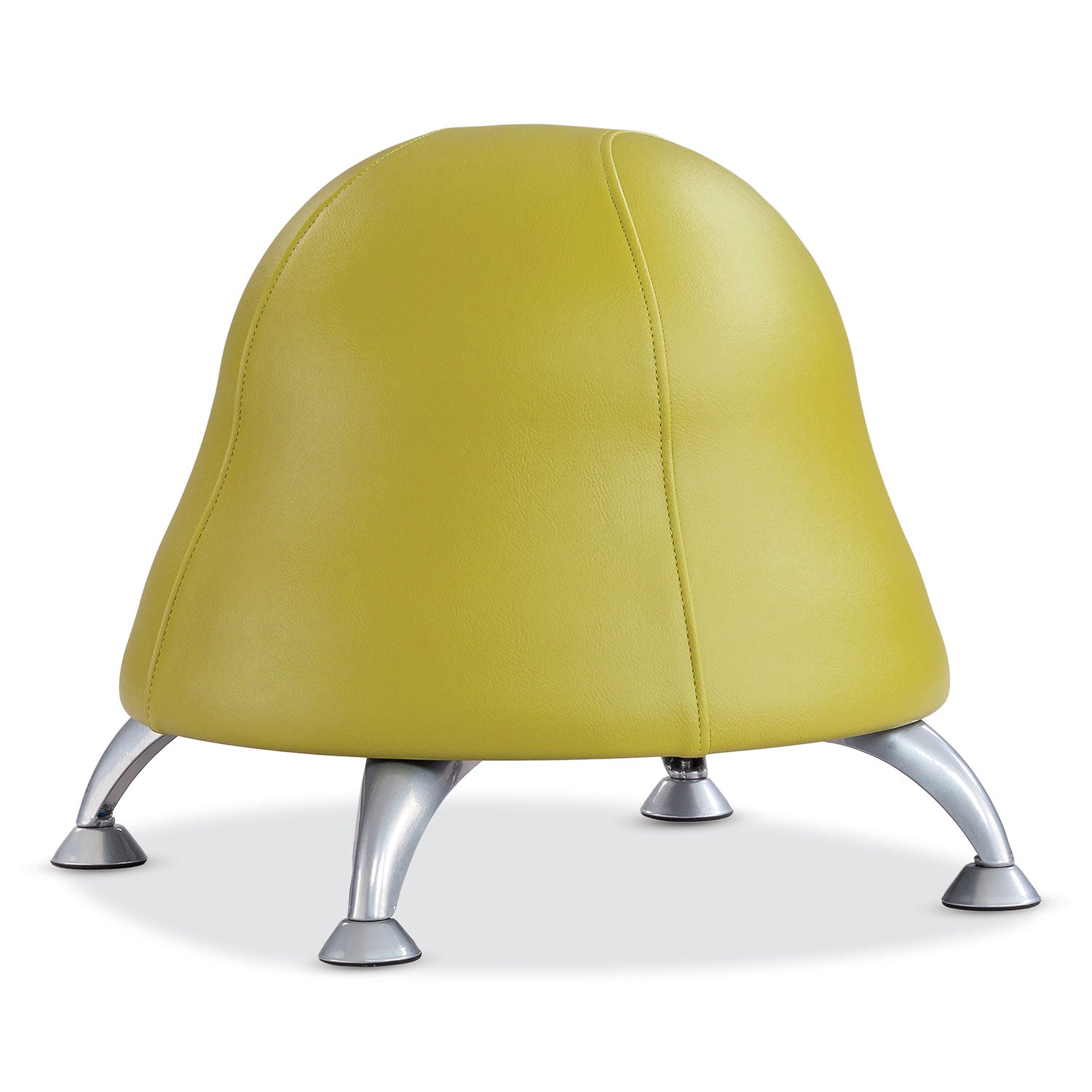 Runtz Ball Chair, Backless, Supports Up to 250 lb, Green Vinyl Seat, Silver Base