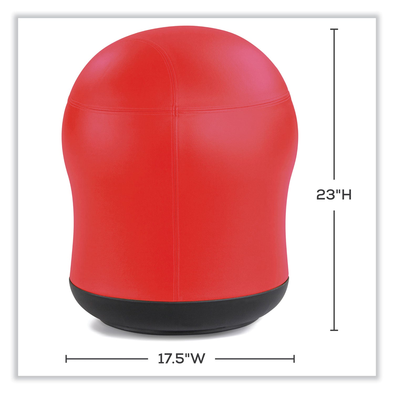 Safco® Zenergy Swivel Ball Chair, Backless, Supports Up to 250 lb, Red Vinyl