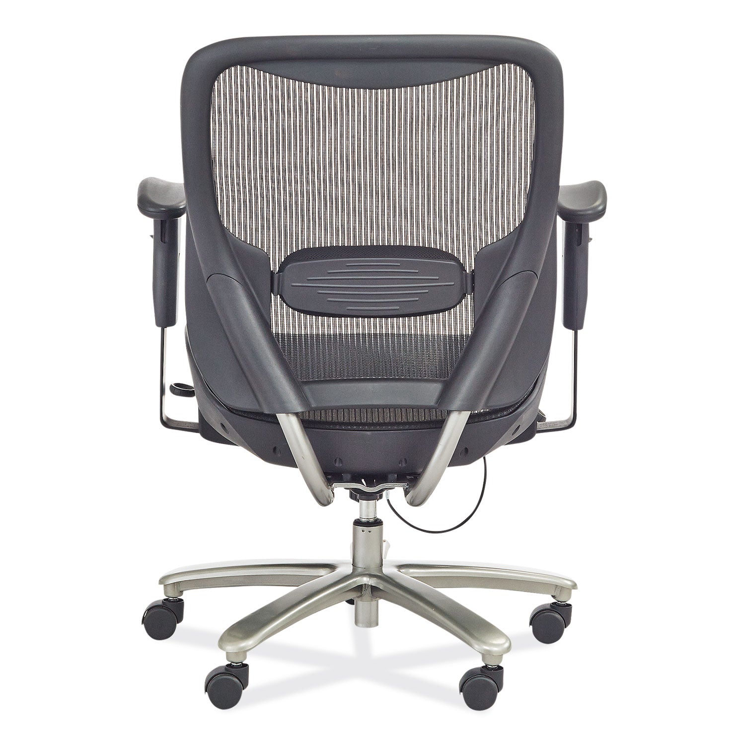 Safco® Lineage Big & Tall All-Mesh Task Chair, Supports Up to 400 lb, 19.5" to 23.25" Seat Height, Black Seat, Chrome Base