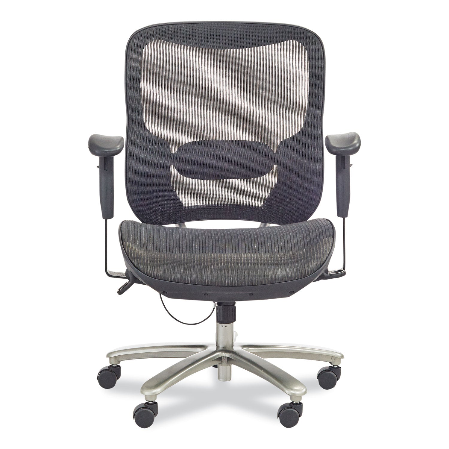 Safco® Lineage Big & Tall All-Mesh Task Chair, Supports Up to 400 lb, 19.5" to 23.25" Seat Height, Black Seat, Chrome Base