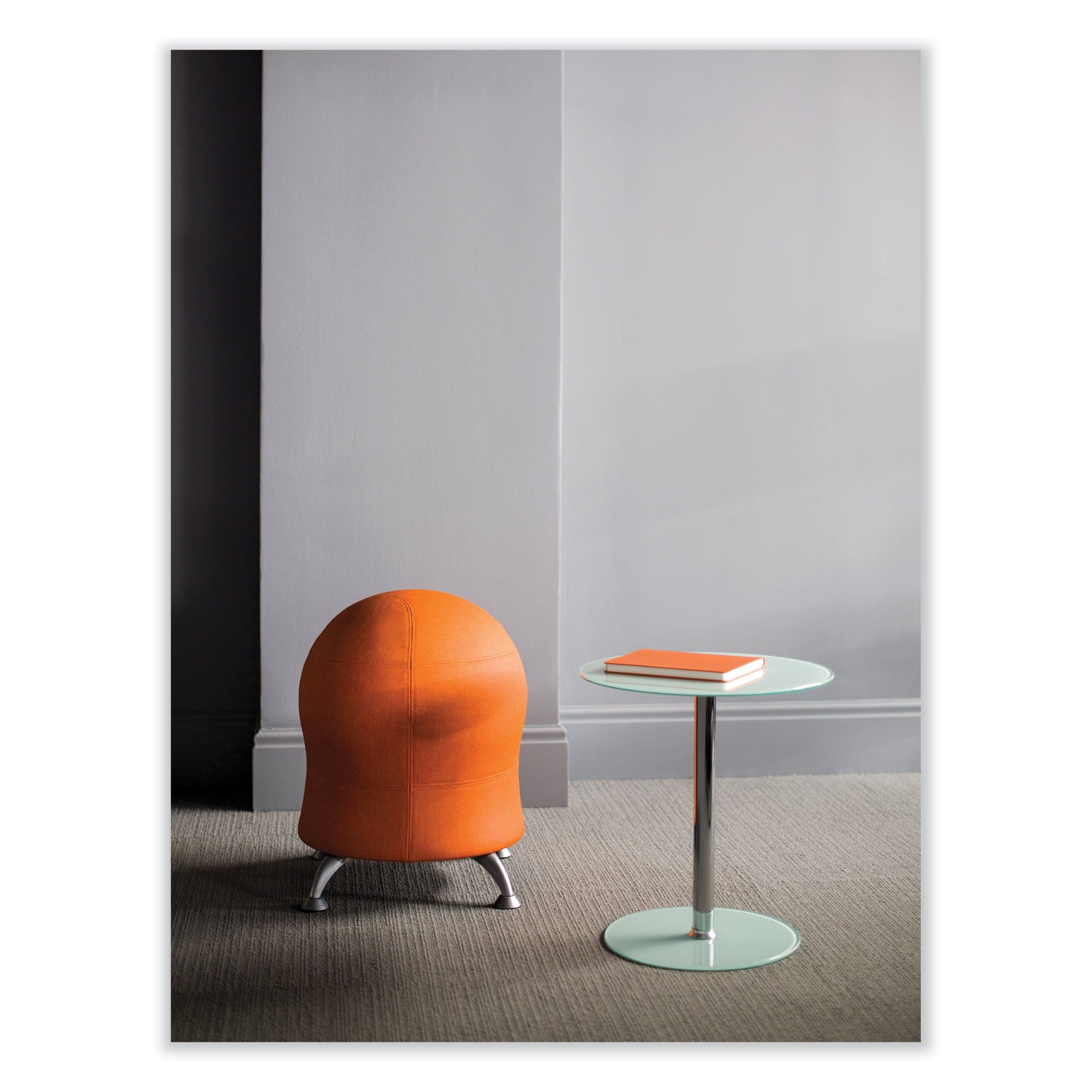 Safco® Zenergy Ball Chair, Backless, Supports Up to 250 lb, Orange Fabric