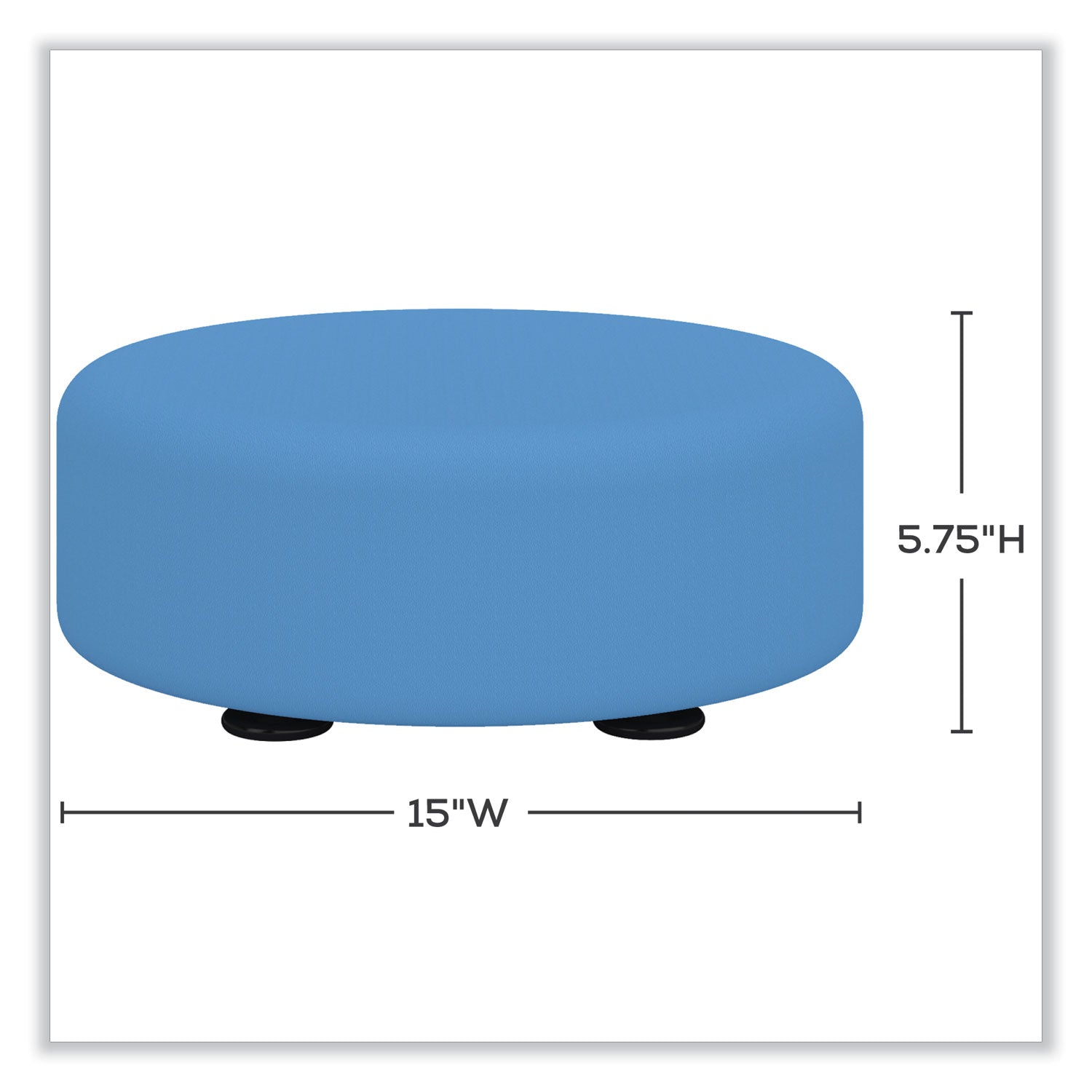 Safco® Learn 15" Round Vinyl Floor Seat, 15" dia x 5.75"h, Baby Blue