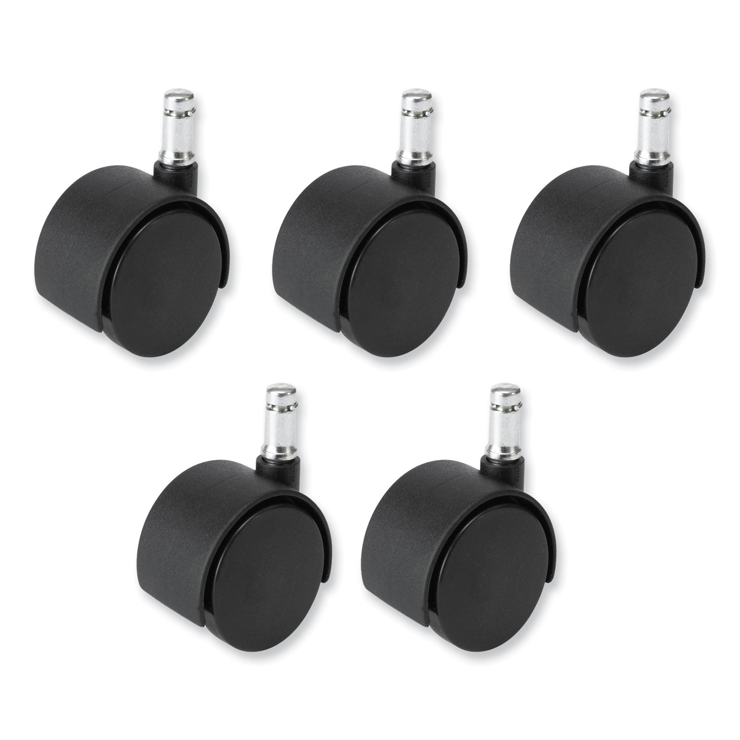 Safco® Task Master Carpet Casters, 2" Wheel, Black, 5/Set