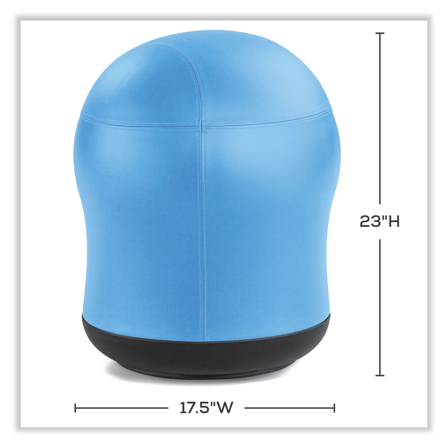 Safco® Zenergy Swivel Ball Chair, Backless, Supports Up to 250 lb, Baby Blue Vinyl