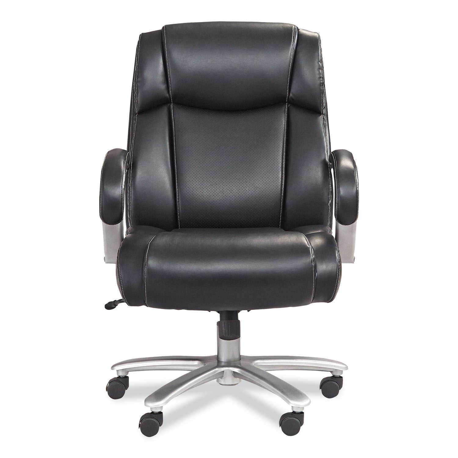 Safco® Lineage Big & Tall Mid Back Task Chair 28" Back, Supports Up to 400 lb, 21.5" to 25.25" Seat Height, Black Seat, Chrome Base