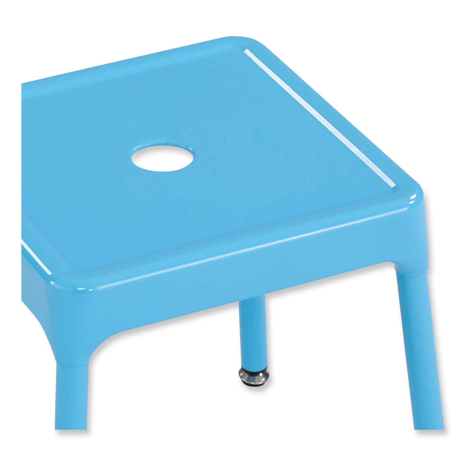 Safco® Steel Guest Stool, Backless, Supports Up to 275 lb, 15" to 15.5" Seat Height, Baby Blue Seat, Baby Blue Base