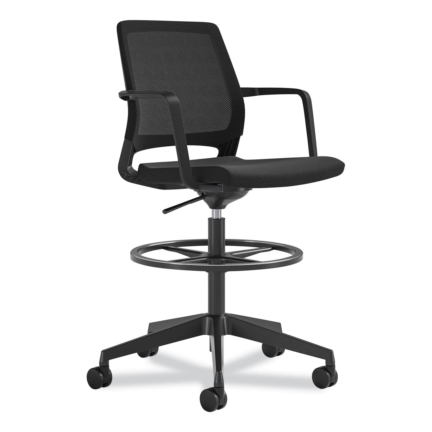 Medina Extended-Height Chair, Supports Up to 275 lb, 23" to 33" Seat Height, Black Seat, Black Back, Black Base