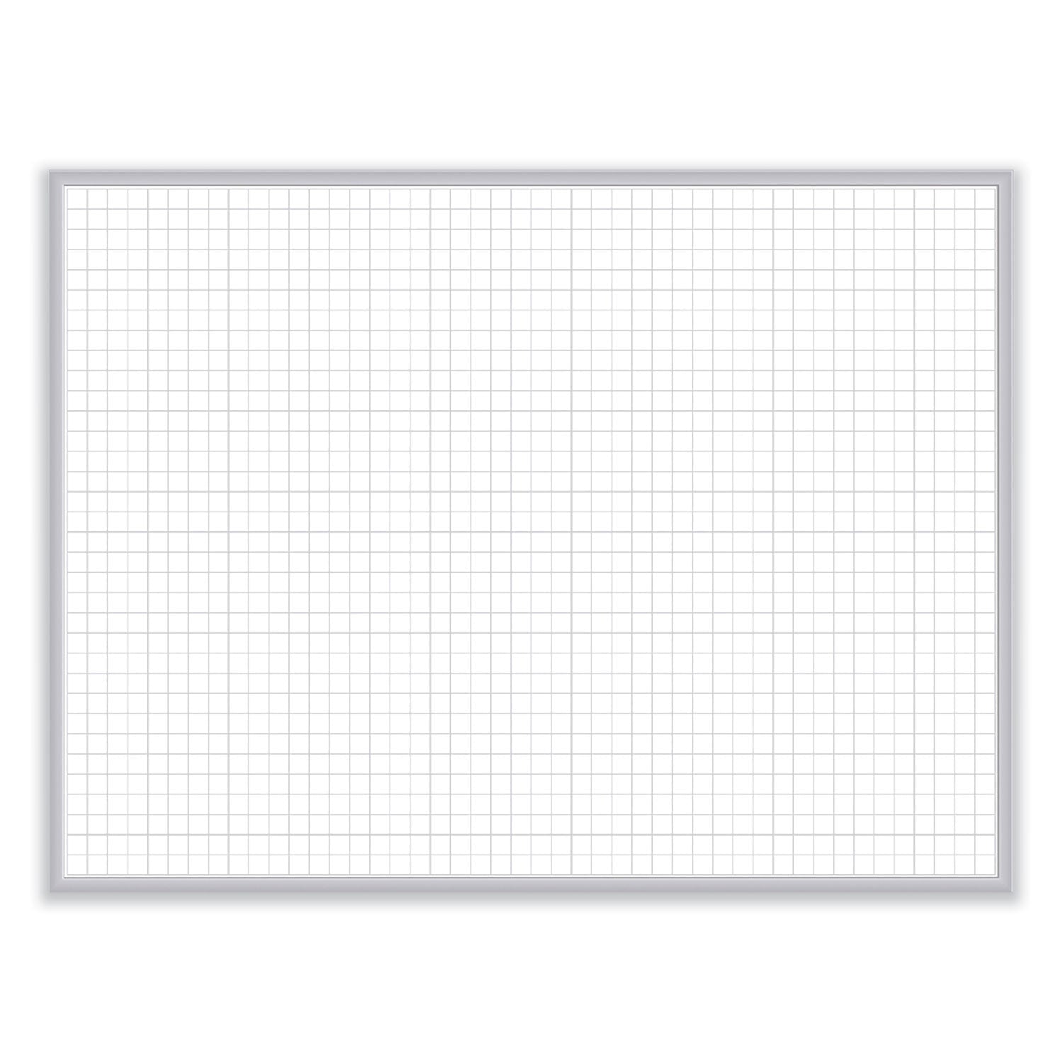 1 x 1 Grid Magnetic Whiteboard, 48.5 x 36.5, White/Gray Surface, Satin Aluminum Frame