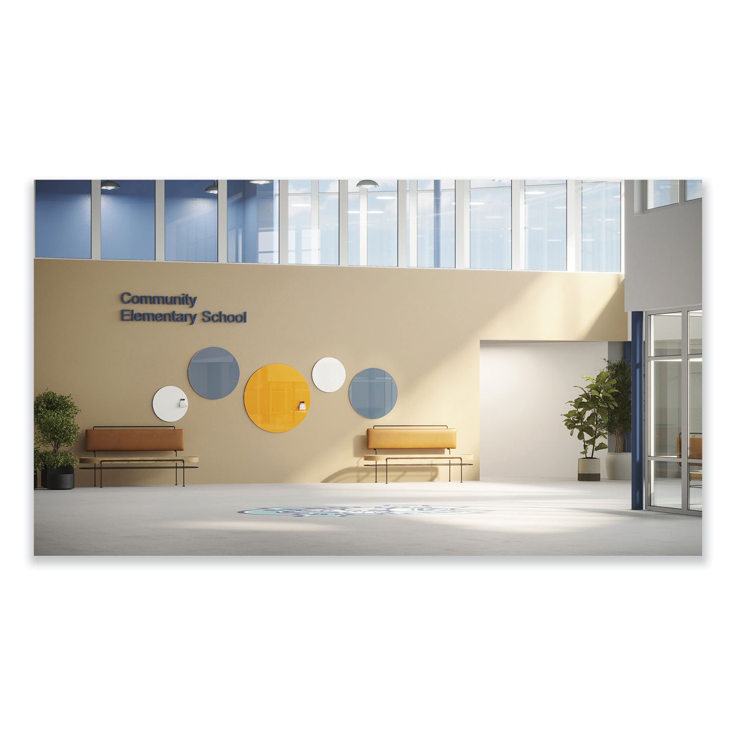 Ghent Coda Low Profile Circular Magnetic Glassboard, 36 Diameter, White Surface