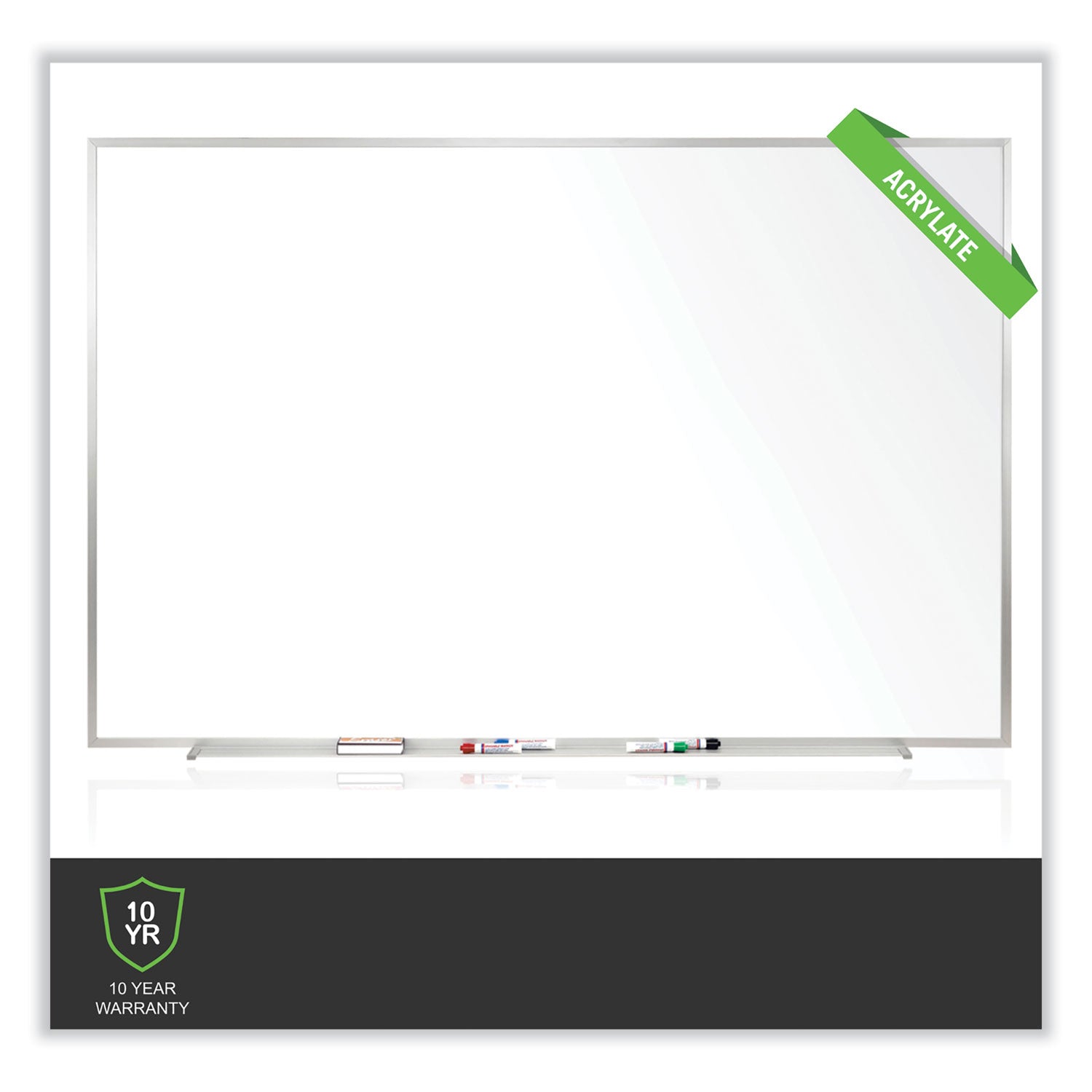 Ghent Non-Magnetic Whiteboard with Aluminum Frame, 60.63 x 48.47, White Surface, Satin Aluminum Frame