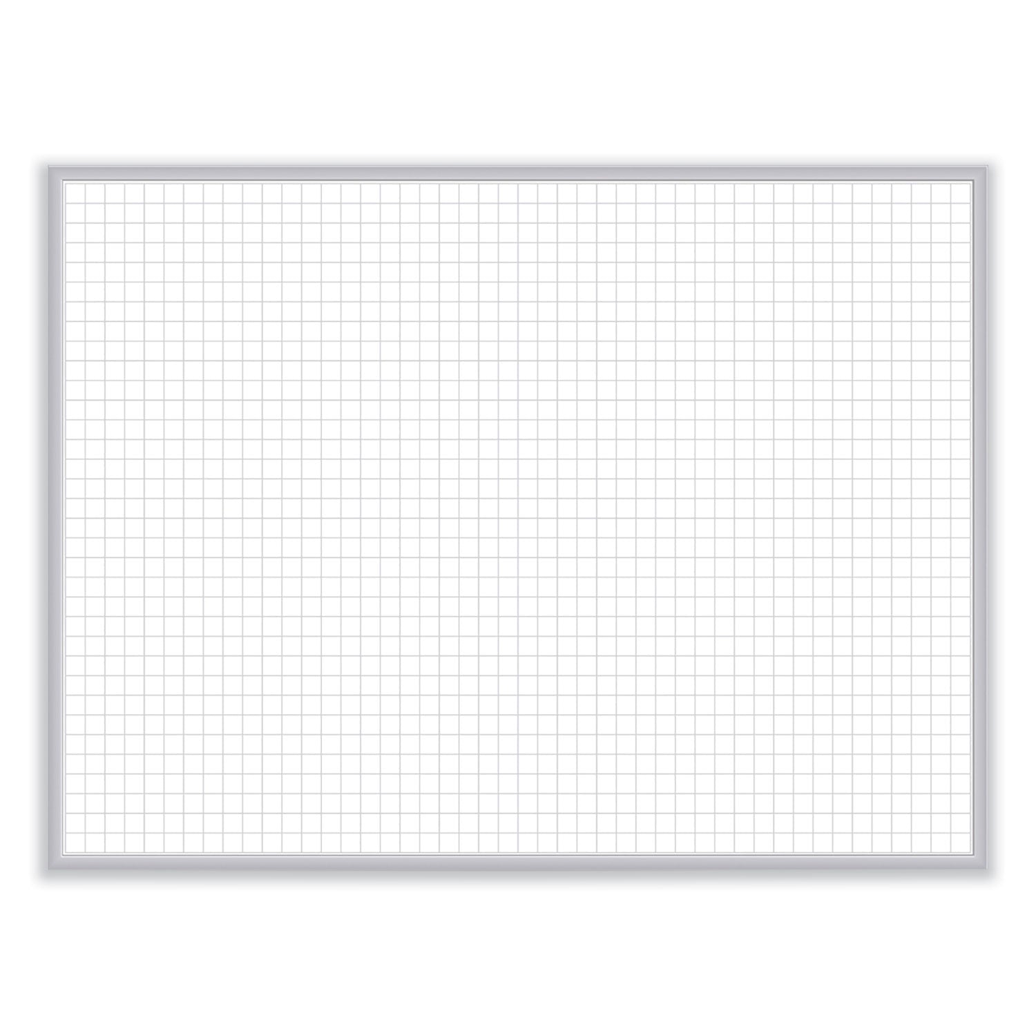 1 x 1 Grid Magnetic Whiteboard, 36 x 24, White/Gray Surface, Satin Aluminum Frame