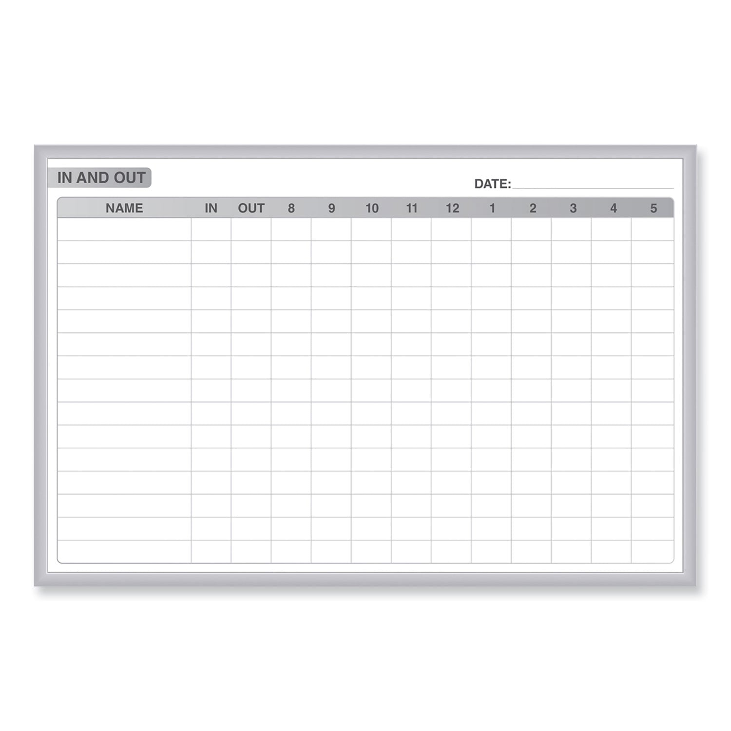 In/Out Magnetic Whiteboard, 36 x 24, White/Gray Surface, Satin Aluminum Frame