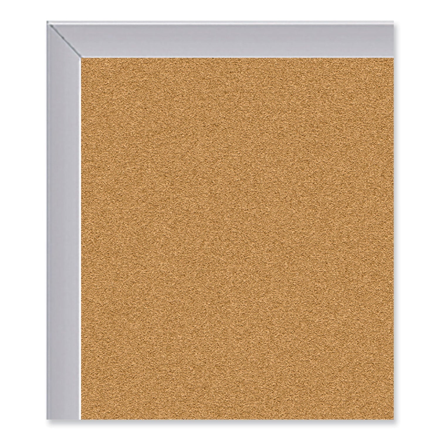 Ghent Aluminum-Frame Natural Corkboard, 72.5 x 48.5, Tan Surface, Satin Aluminum Frame