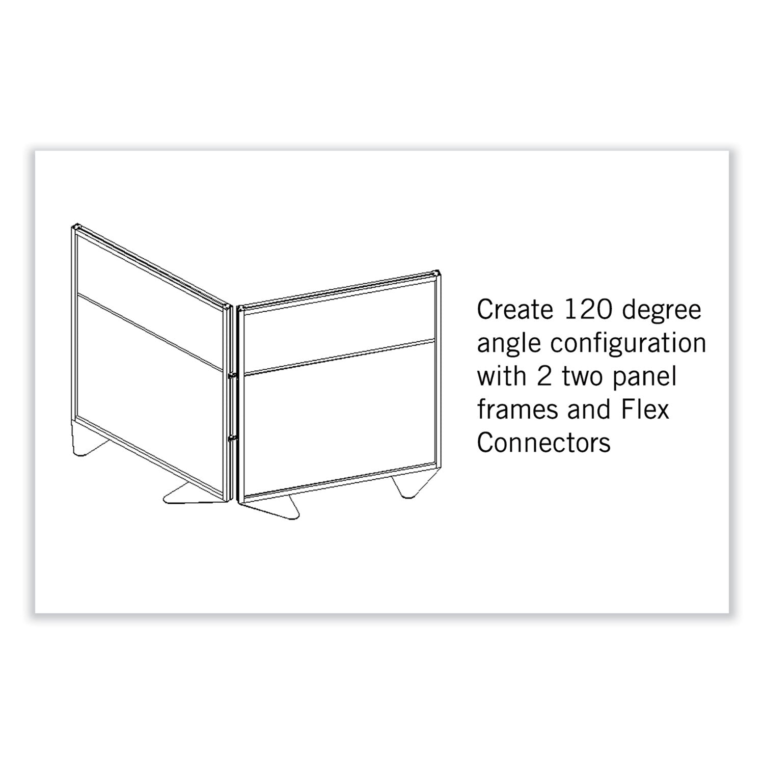 Ghent Floor Partition with Aluminum Frame and 2 Split Panel Infill, 48.06 x 2.04 x 53.86, White/Carmel