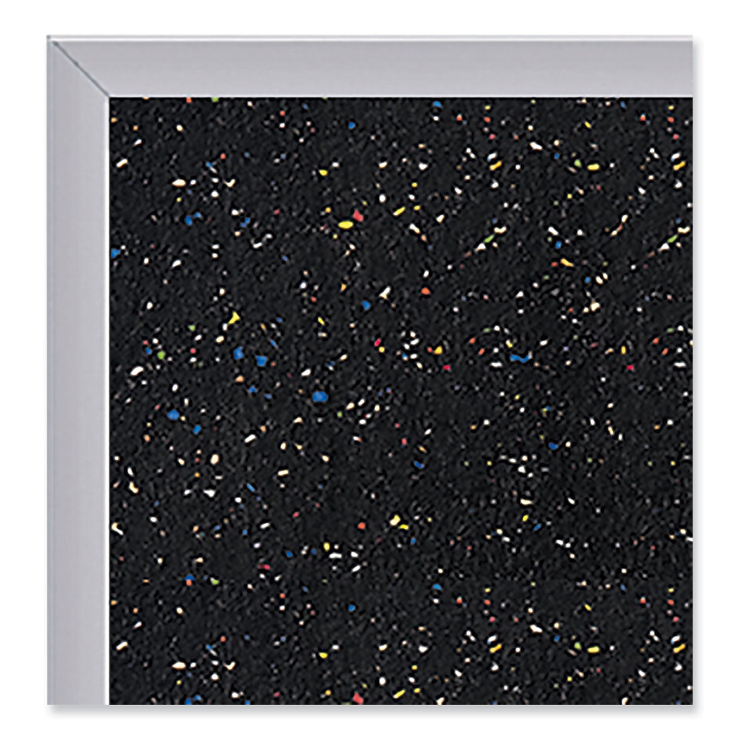 Ghent Satin Aluminum-Frame Recycled Rubber Bulletin Boards, 120.5 x 48.5, Confetti Surface