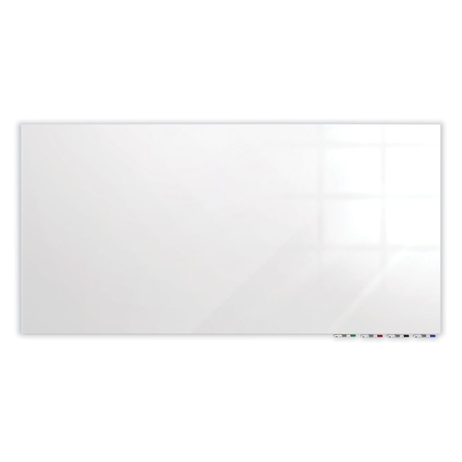 Ghent Aria Low Profile Magnetic Glass Whiteboard, 72 x 48, White Surface