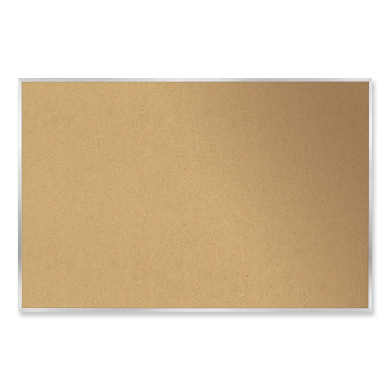 Aluminum-Frame Natural Corkboard, 46.5 x 36, Tan Surface, Satin Aluminum Frame