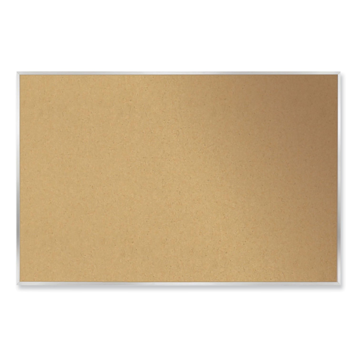 Ghent Aluminum-Frame Natural Corkboard, 60.5 x 48.5, Tan Surface, Satin Aluminum Frame