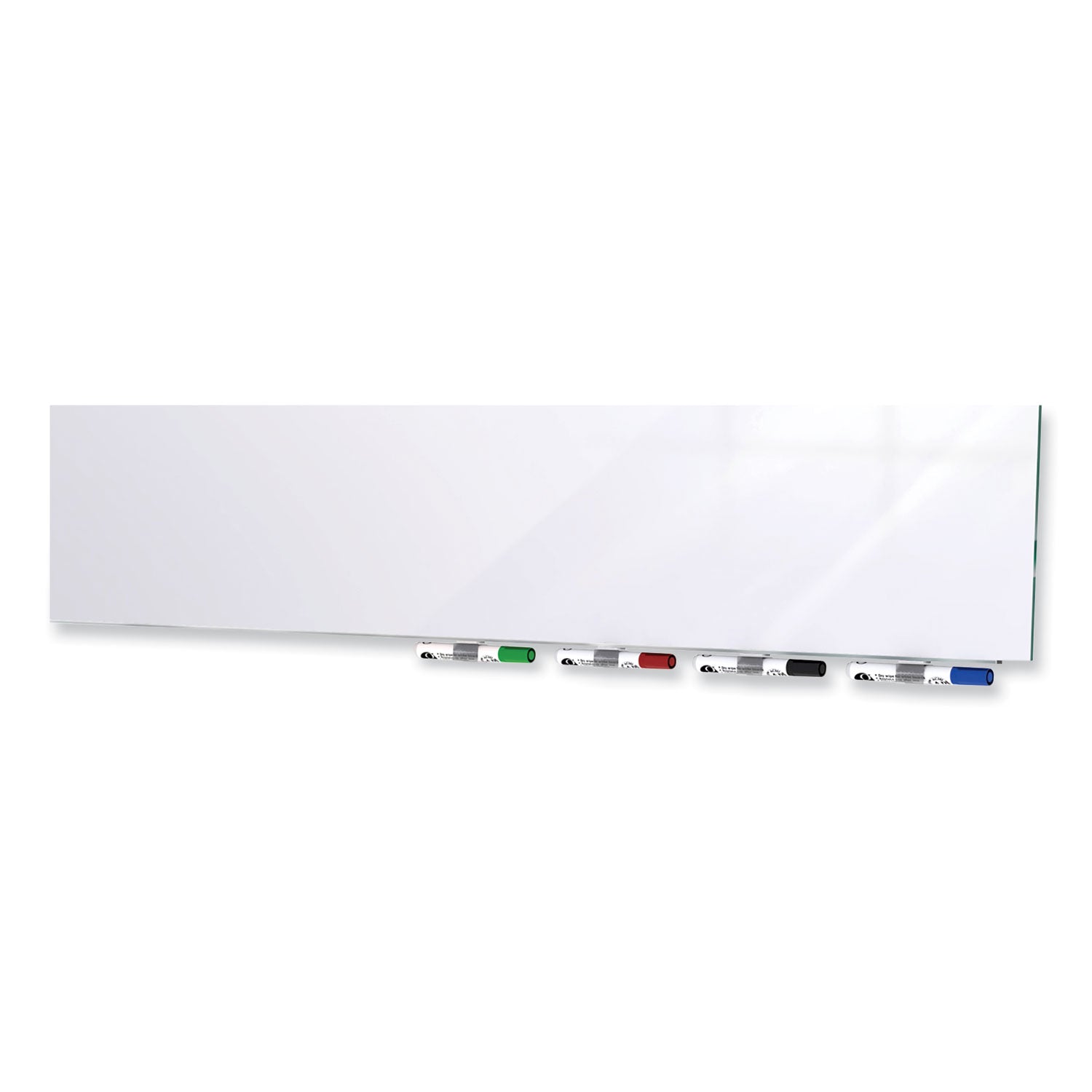 Ghent Aria Low Profile Magnetic Glass Whiteboard, 72 x 48, White Surface