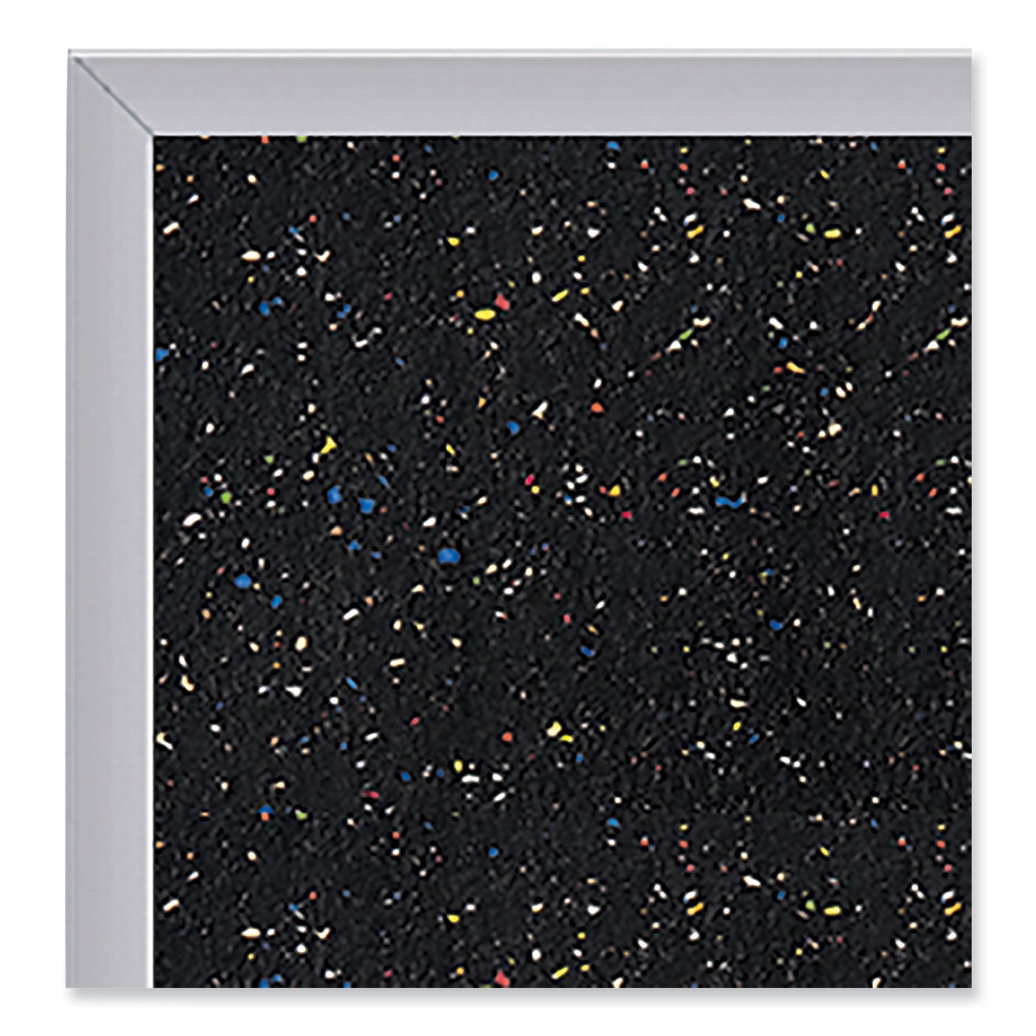 Ghent Satin Aluminum-Frame Recycled Rubber Bulletin Boards, 72.5 x 48.5, Confetti Surface