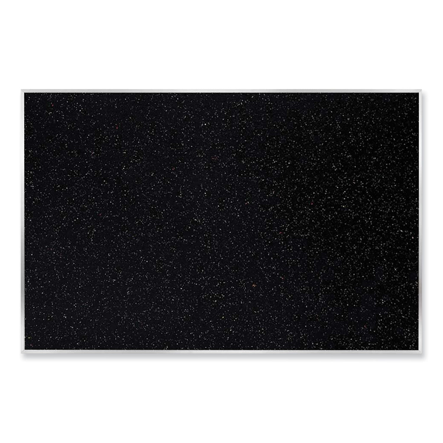 Satin Aluminum-Frame Recycled Rubber Bulletin Boards, 60.5 x 36.5, Confetti Surface