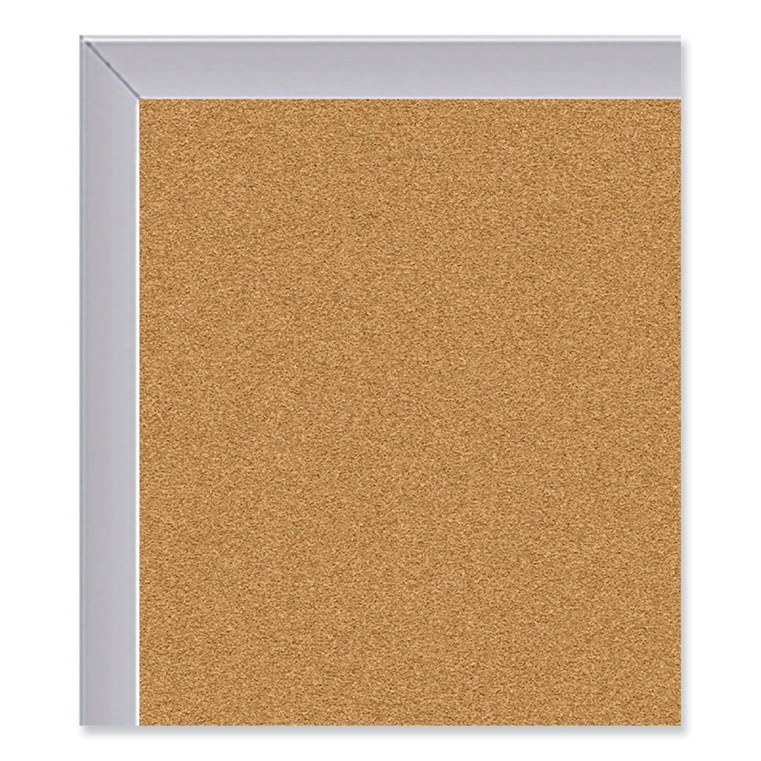 Ghent Aluminum-Frame Natural Corkboard, 96.5 x 48.5, Tan Surface, Satin Aluminum Frame