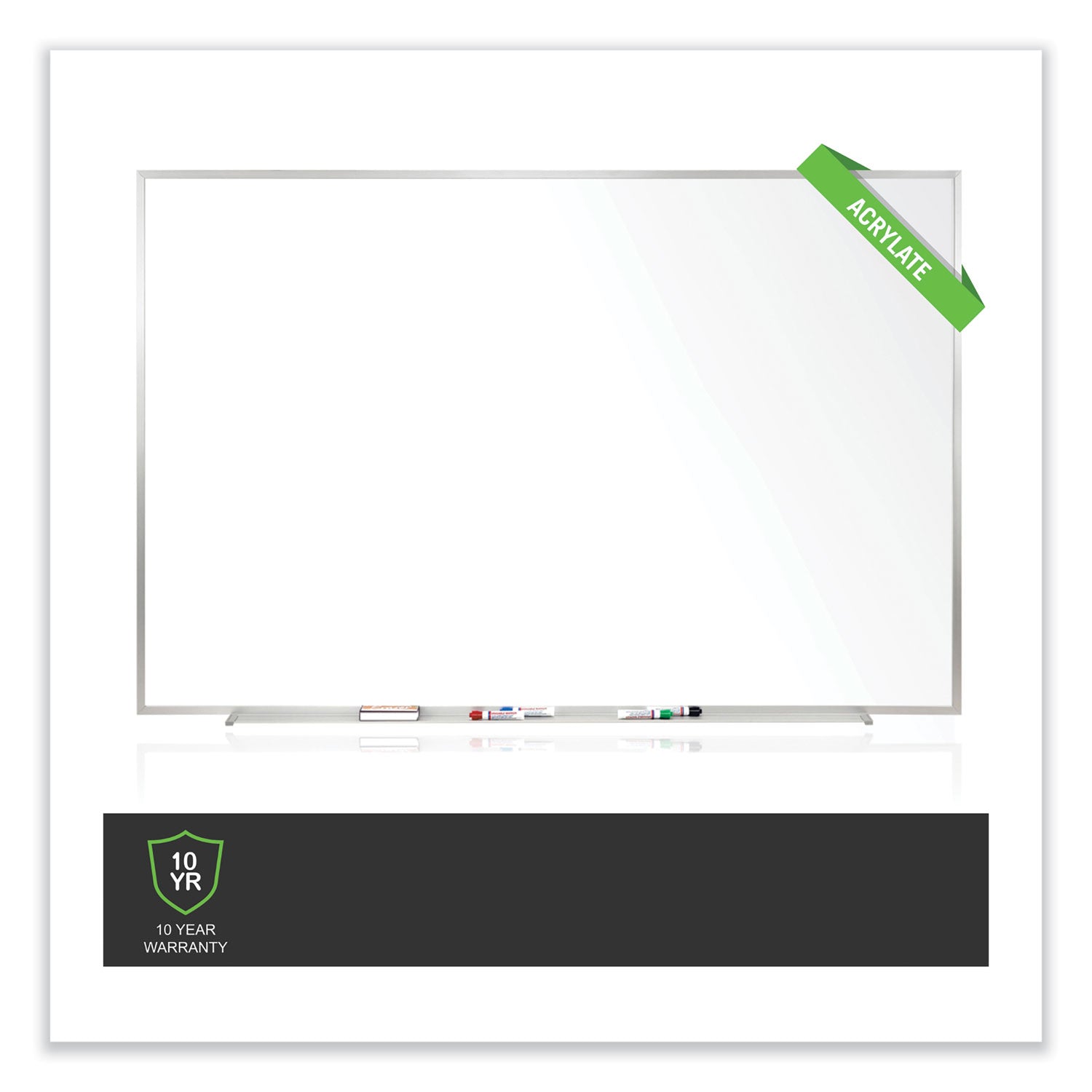 Ghent Non-Magnetic Whiteboard with Aluminum Frame, 96.63 x 48.47, White Surface, Satin Aluminum Frame