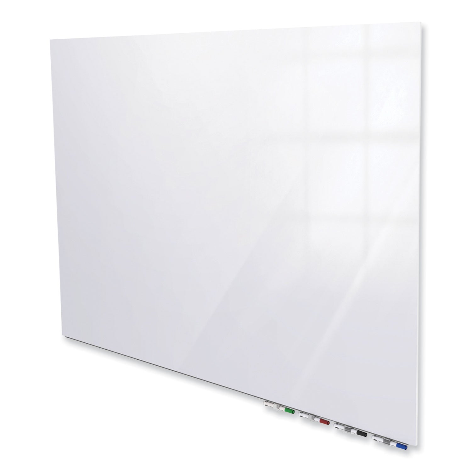 Ghent Aria Low Profile Magnetic Glass Whiteboard, 60 x 36, White Surface