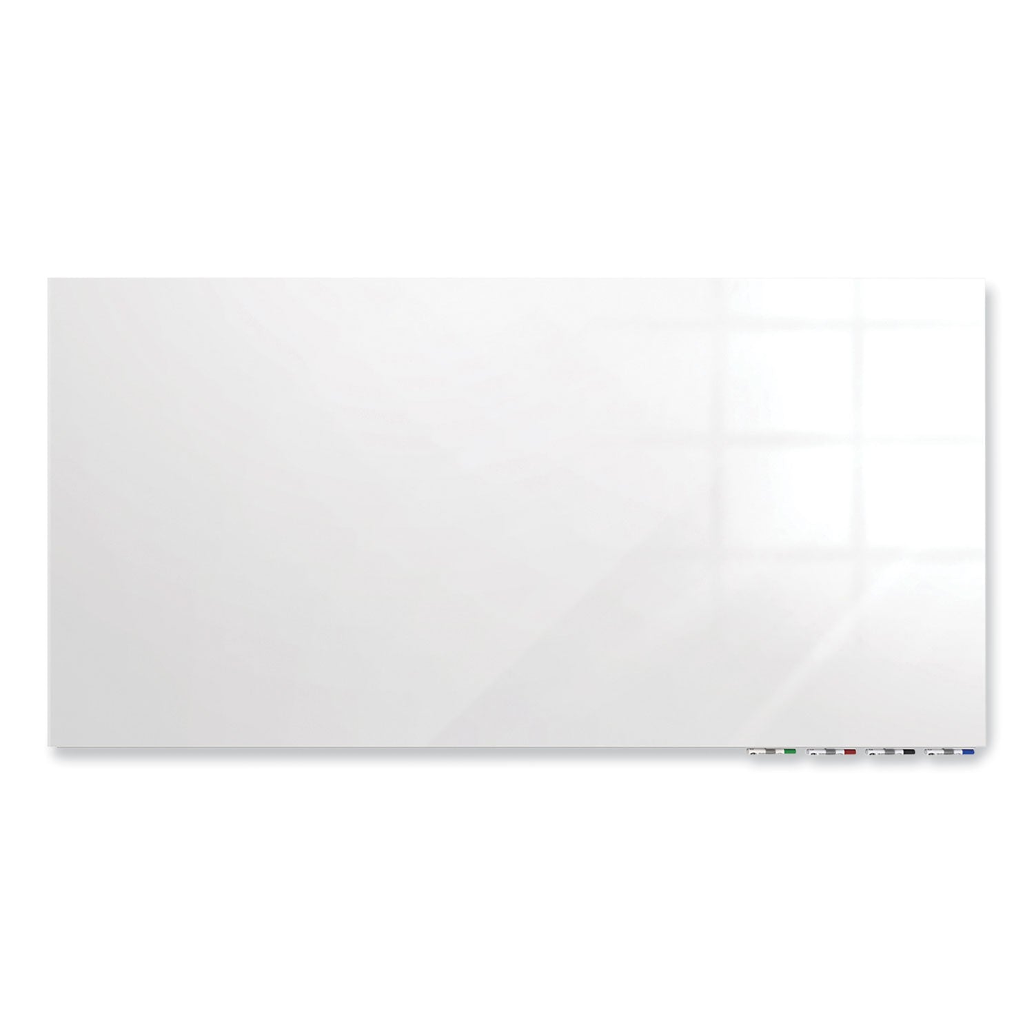 Ghent Aria Low Profile Magnetic Glass Whiteboard, 96 x 48, White Surface