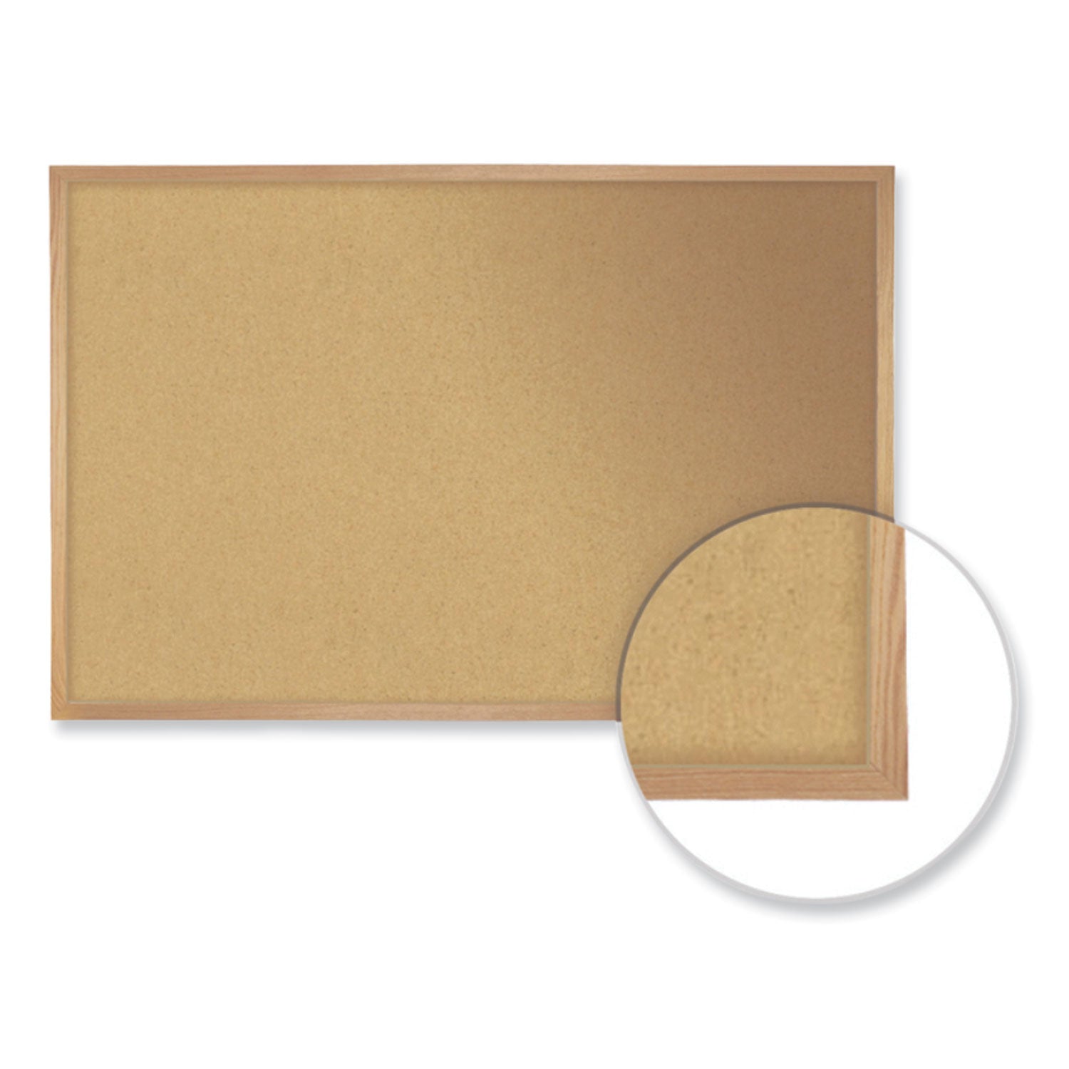 Ghent Natural Cork Bulletin Board with Frame, 46.5 x 36, Tan Surface, Natural Oak Frame