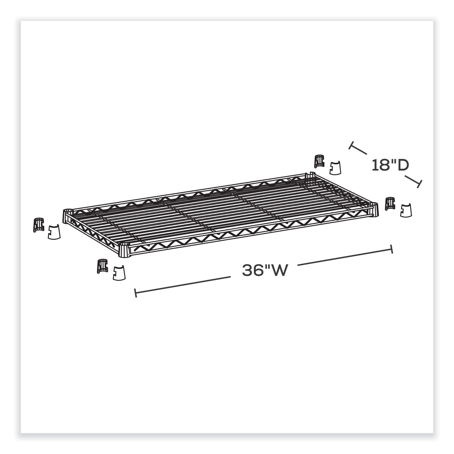 Safco® Industrial Extra Shelf Pack, 36w x 18d x 1.5h Steel. Black, 2/Pack