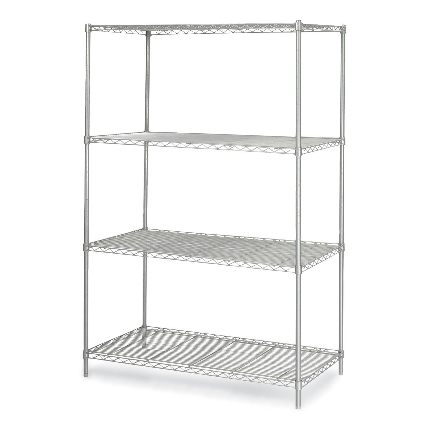 Industrial Wire Shelving, Four-Shelf, 48w x 24d x 72h, Metallic Gray