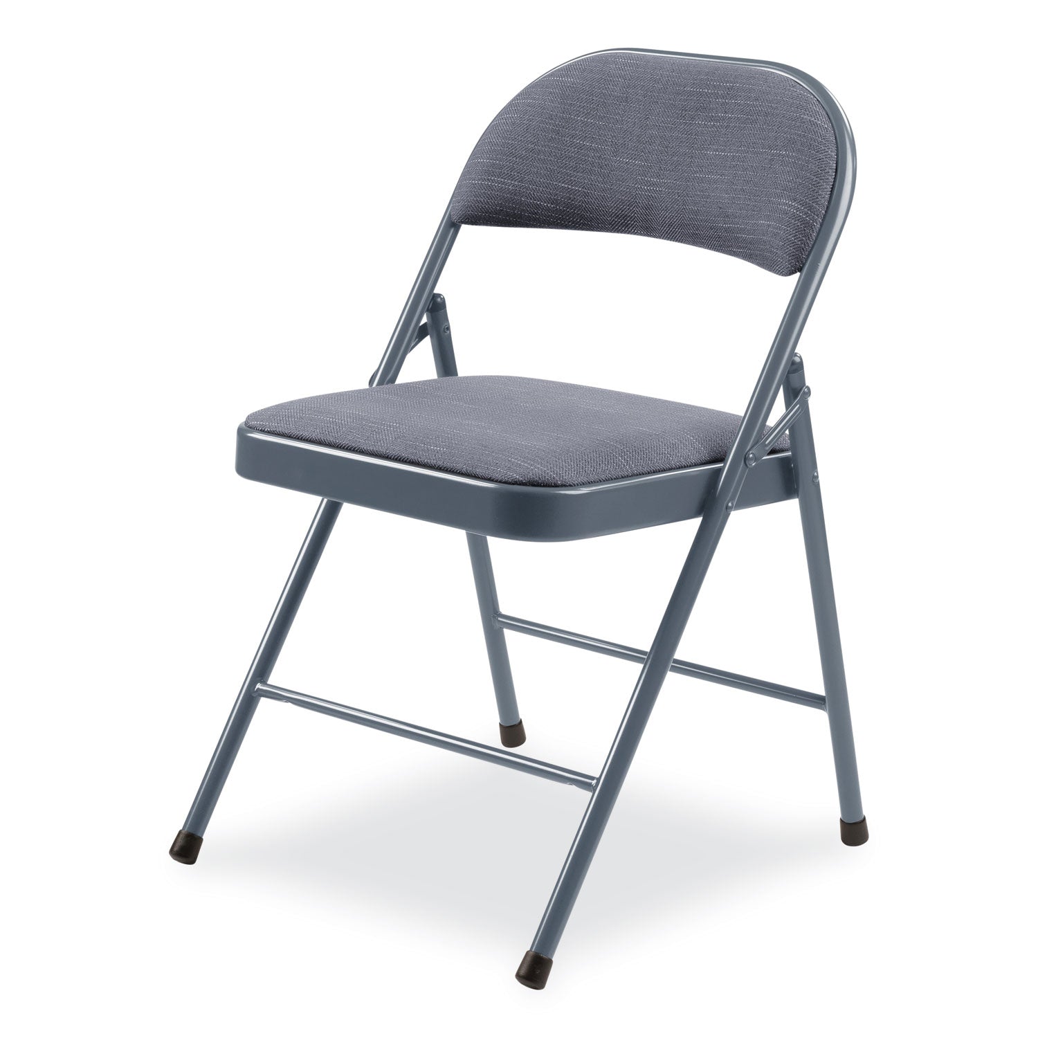 BASICS by NPS® 970 Series Fabric Padded Steel Folding Chair, Supports Up to 250 lb, 17.75" Seat Height, Star Trail Blue, 4/Carton