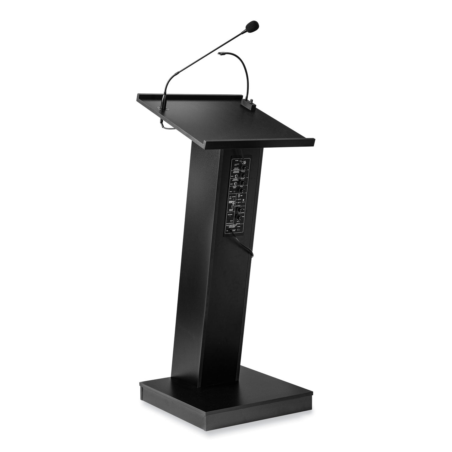 Oklahoma Sound® ZED Lectern with Speaker, 19.75 x 19.75 x 49, Black