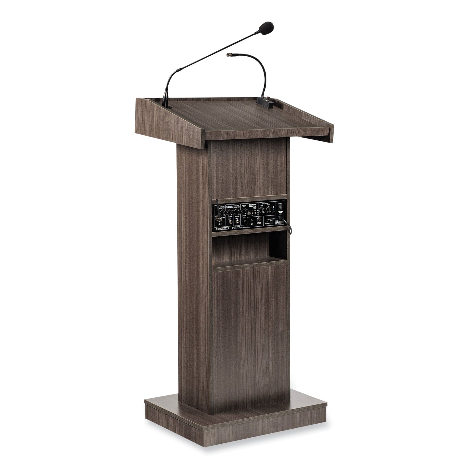 Oklahoma Sound® Orator Lectern, 22 x 17 x 46, Ribbonwood