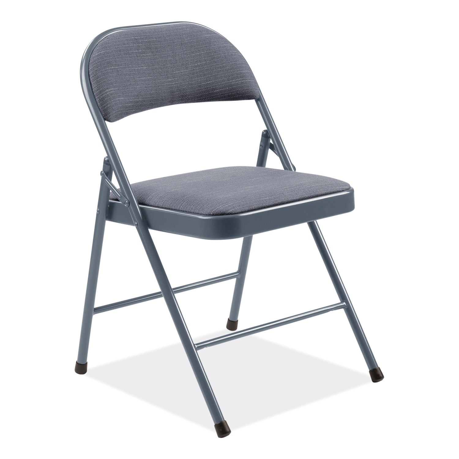 BASICS by NPS® 970 Series Fabric Padded Steel Folding Chair, Supports Up to 250 lb, 17.75" Seat Height, Star Trail Blue, 4/Carton