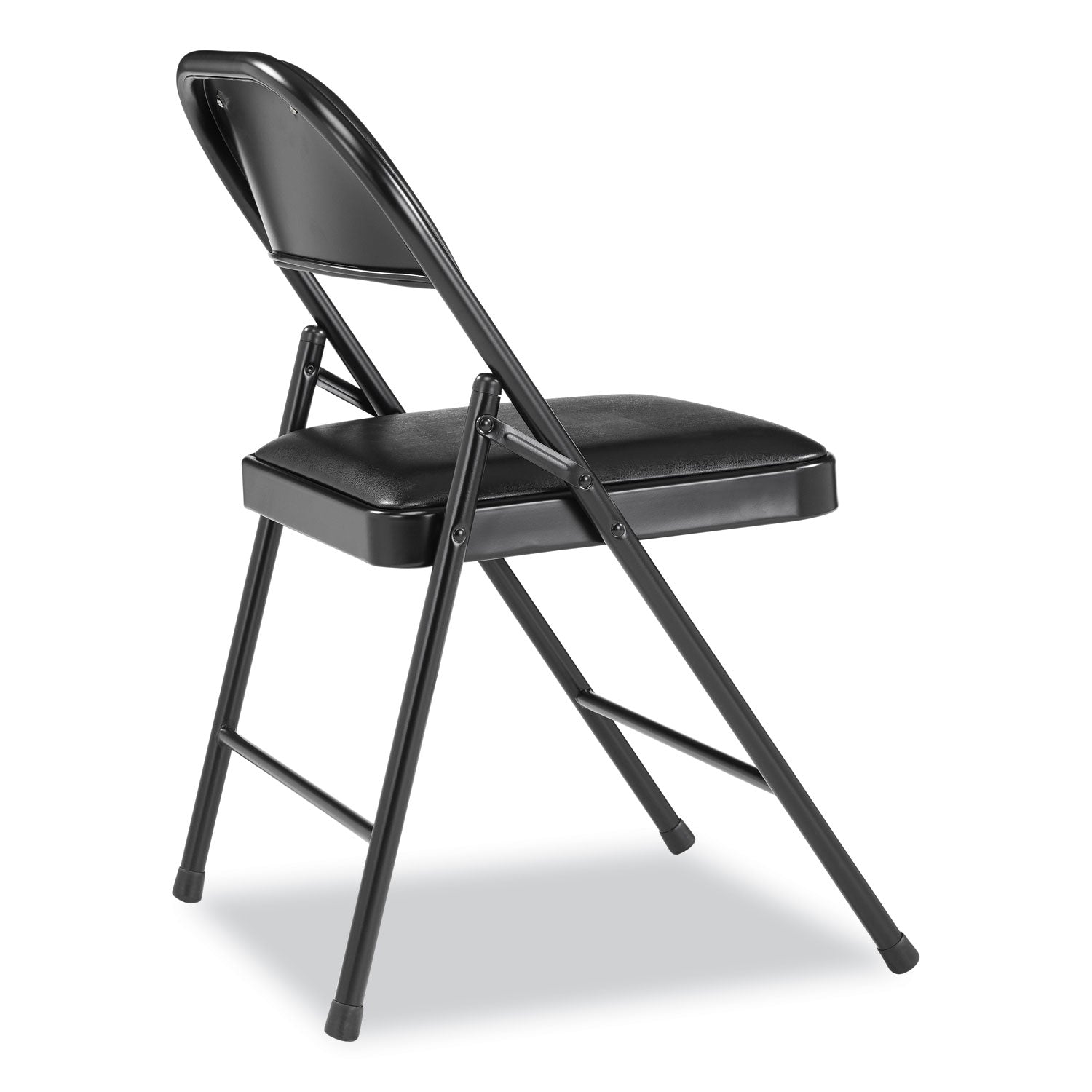 BASICS by NPS® 950 Series Vinyl Padded Steel Folding Chair, Supports Up to 250 lb, 17.75" Seat Height, Black, 4/Carton