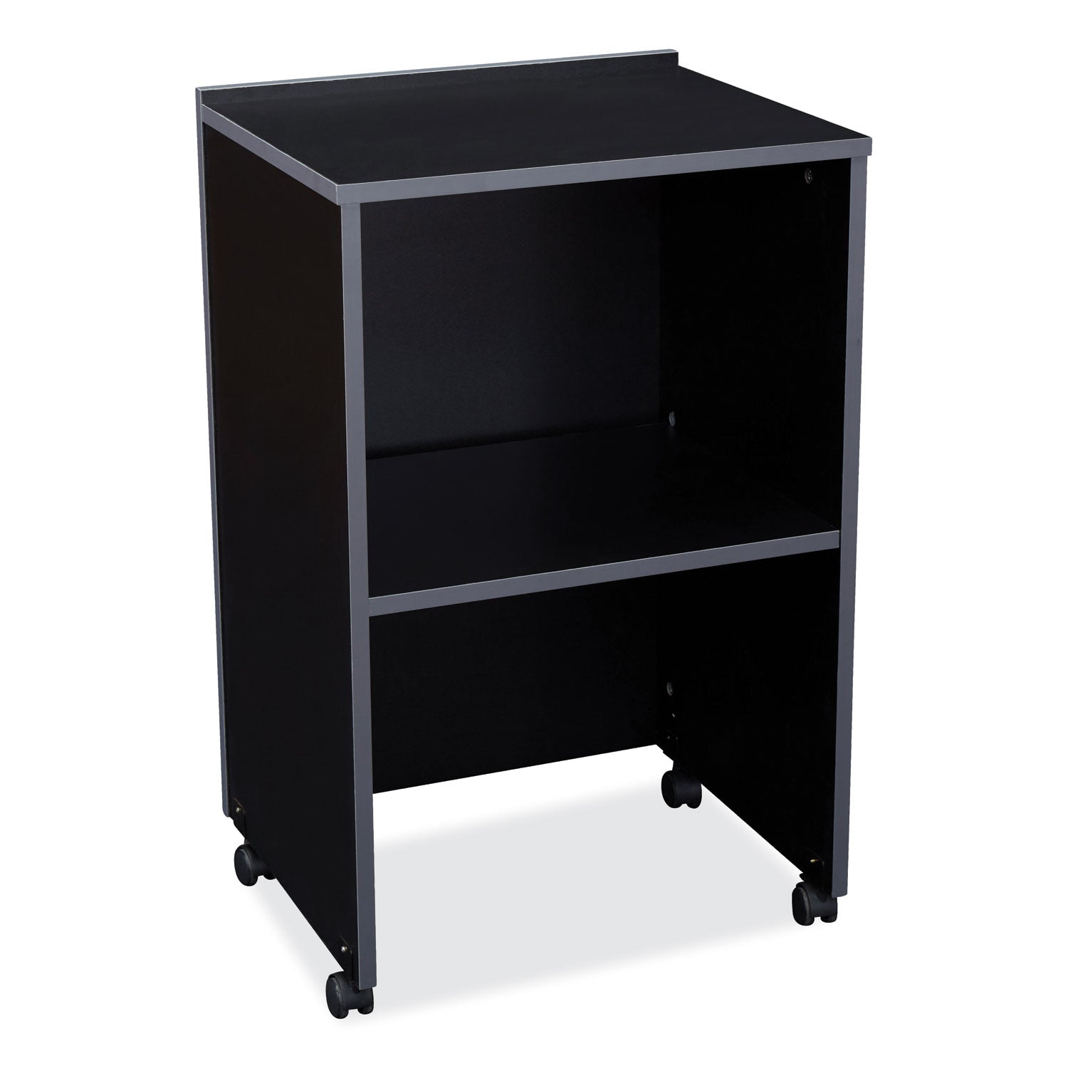 AV Cart/Lectern Base, 21.12 x 17.5 x 33.75, Black