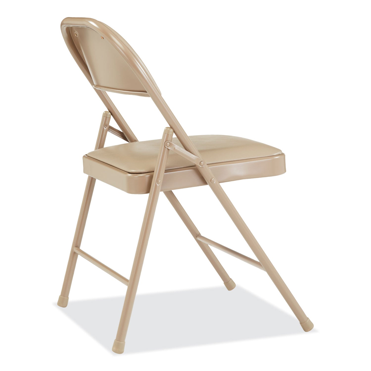 BASICS by NPS® 950 Series Vinyl Padded Steel Folding Chair, Supports Up to 250 lb, 17.75" Seat Height, Beige, 4/Carton