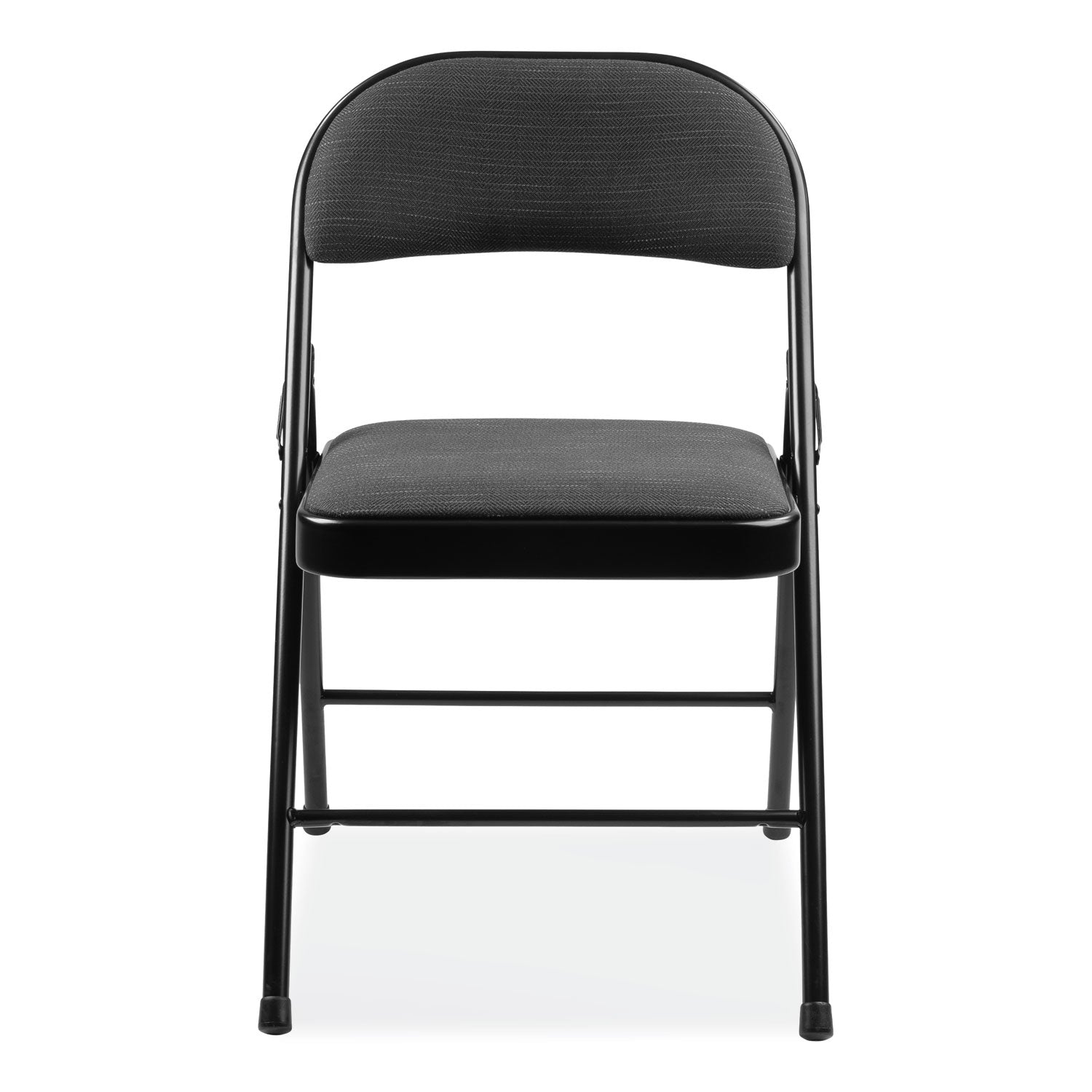 BASICS by NPS® 970 Series Fabric Padded Steel Folding Chair, Supports Up to 250 lb, 17.75" Seat Height, Star Trail Black, 4/Carton