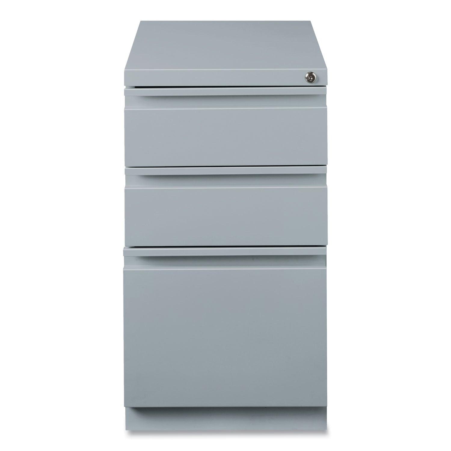 Hirsh Industries® Full-Width Pull 20 Deep Mobile Pedestal File, 3-Drawer: Box/Box/File, Letter, Platinum, 15 x 19.88 x 27.75