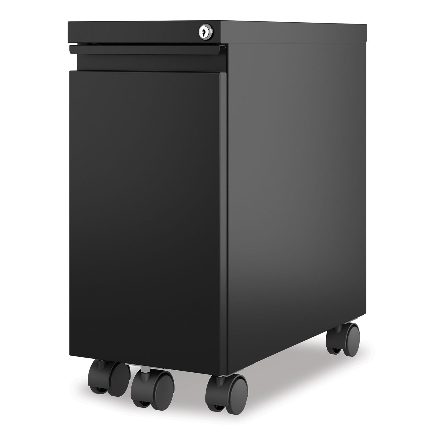 Hirsh Industries® Zip Mobile Pedestal File, 1-Drawer: File, Legal/Letter, Black, 10 x 19.88 x 21.75