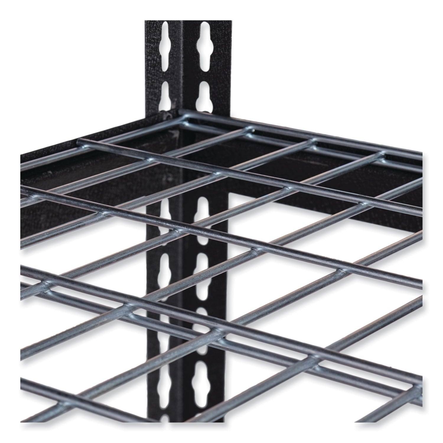 Hirsh Industries® Iron Horse 2300 Wire Deck Shelving, Four-Shelf, 36w x 18d x 60h, Black